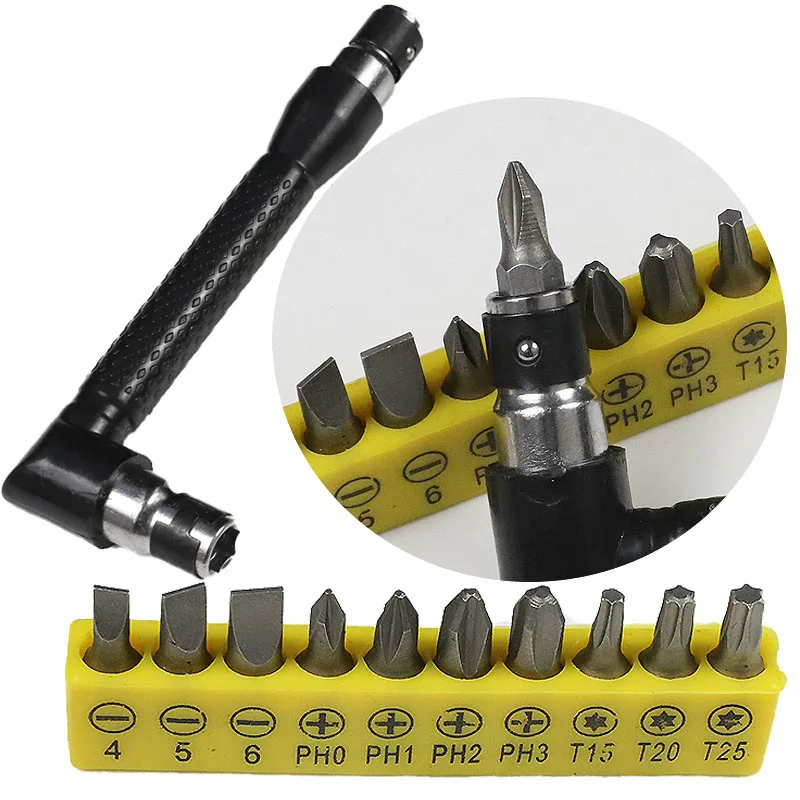 

Petpig Dual Head L-shaped Mini Socket Wrench 1/4" 6.35mm Screwdriver Bits Key Utility Tool And Screwdriver Bit Drill Set