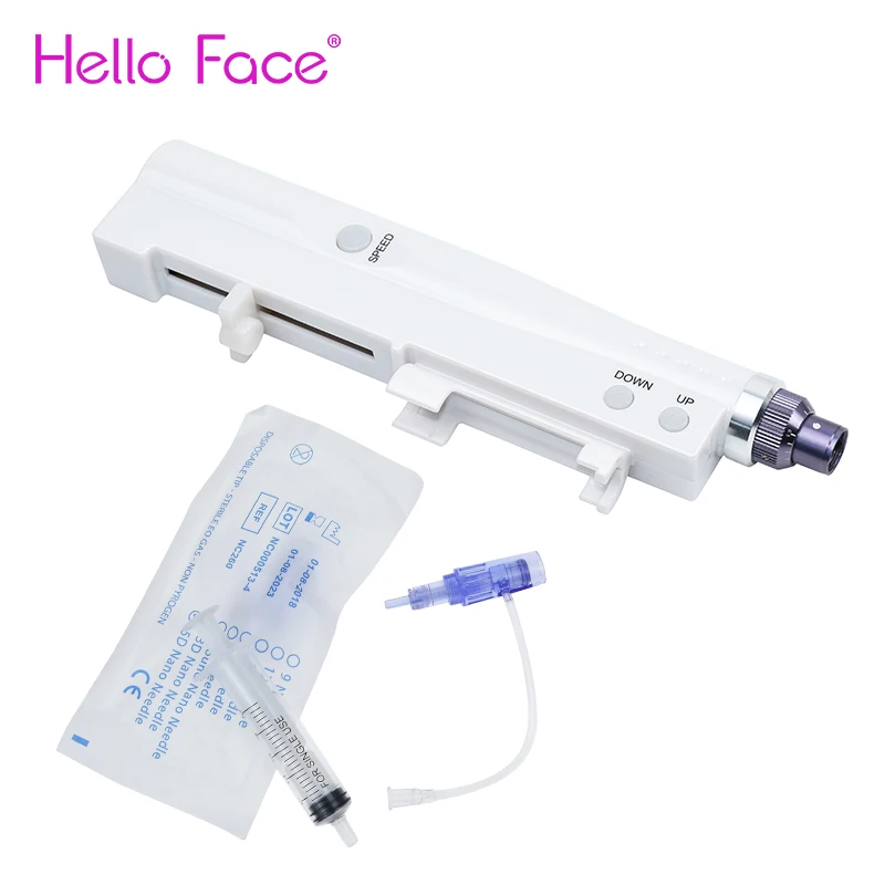 2 в 1 Aqua Derma pen с 10 шт. игл и шприцами Tube Meso Pen инъекционный аппарат для лечения