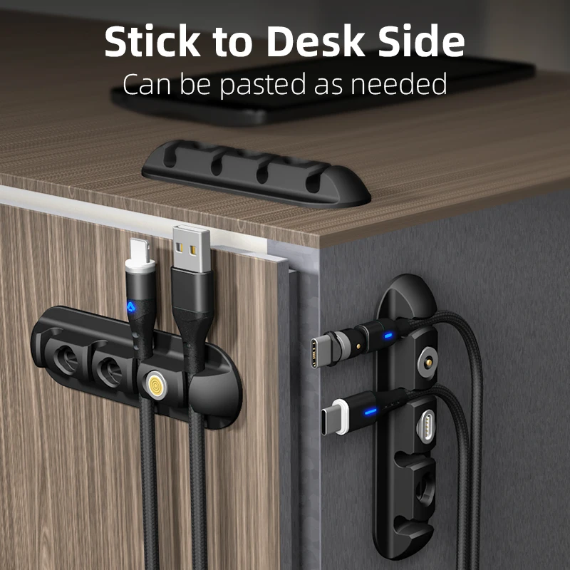 Cable Organizer Silicone Magnetic Plug Case Box USB Cable Winder Desktop Tidy Management Clips Holder For Mouse Earphone Wire