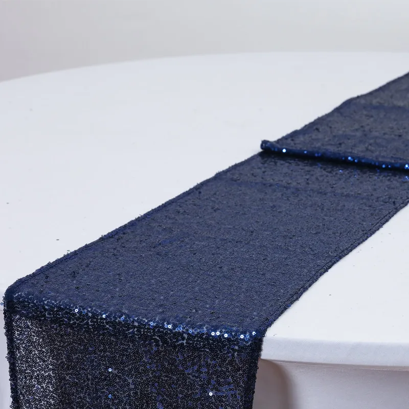 Navy Blue WedFavor блестящая подвеска золотистого и серебристого цвета, блестящая настольная дорожка с блестками, блестящая настольная дорожка для свадебного банкета, вечерние украшения для мероприятий - Цвет: Navy Blue