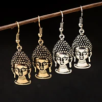 vintage style plated drop earring lucky buddha shape dangle earrings for women gifts jewelry thailand buddha earrings jhumka