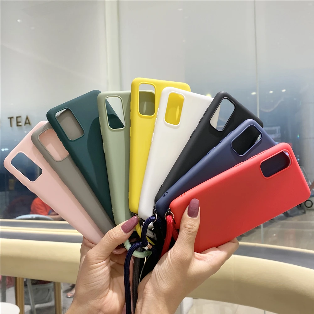 INS Crossbody Strap Case for Samsung Galaxy S10 S8 S9 plus S7 Note 8 9 10 10pro A51 A71 A10 A20 A30 A50 Matte Soft Lanyard Cover | Мобильные