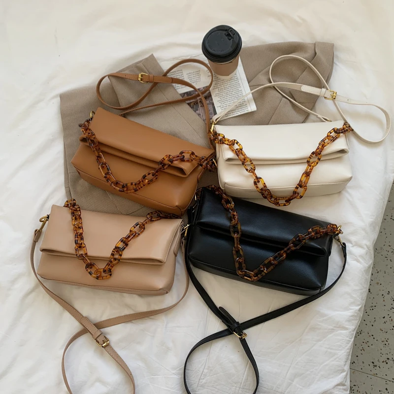 

Soft PU Leather Luxury Brand Chain Small Crossbody Bags for Women 2021 New Fashion Female Handbags Shoulder Purses Ladies Bolsa