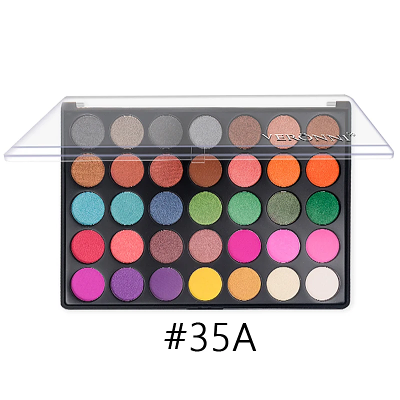 35A Color Eyeshadow VERONNI 35 цветов обнаженные тени для век Макияж Shimmer Водонепроницаемый Профессиональный матовый блеск обнаженные тени для век макияж Палитра - Цвет: 35A Color Eyeshadow