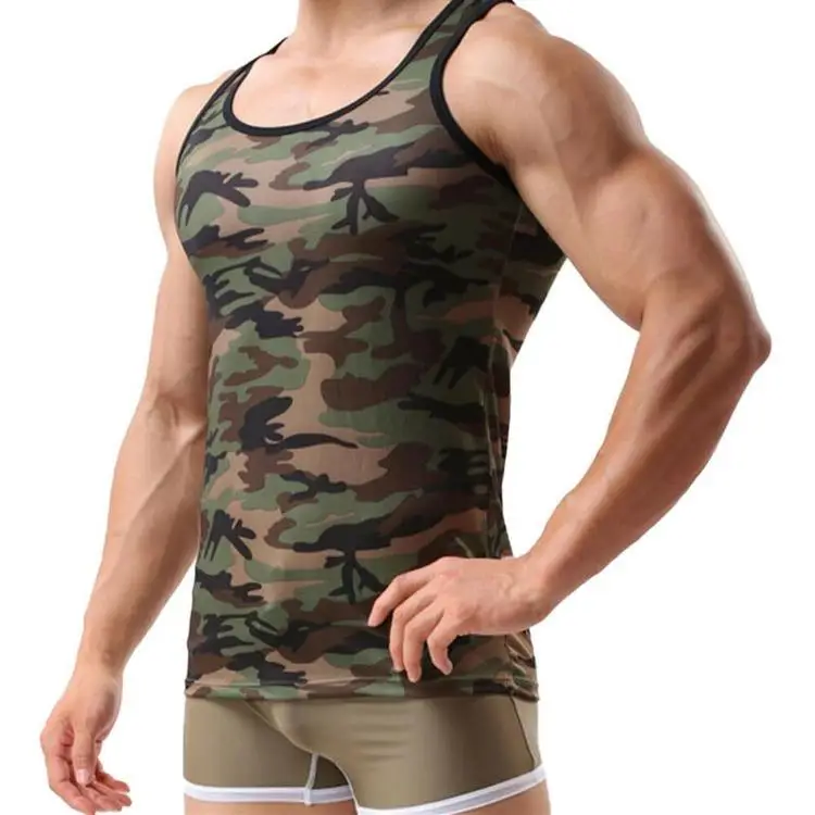 Майка мужская камуфляжная с принтом модная эластичная безрукавка жилет