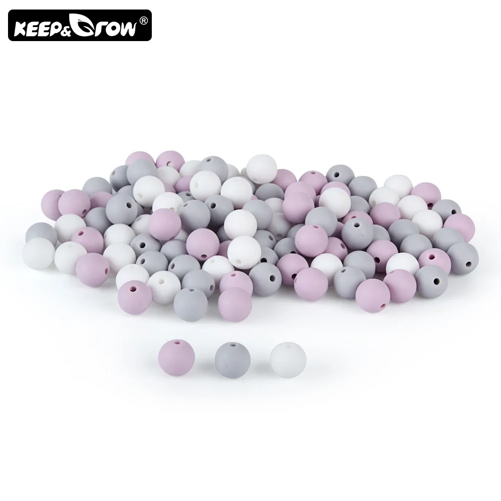 Keep& Grow, 15 шт./лот, 12 мм, силиконовые бусины, круглые детские бусины для прорезывания зубов, сделай сам, для изготовления ожерелья, не содержит бисфенол, силиконовые прорезыватели, игрушки для кормления