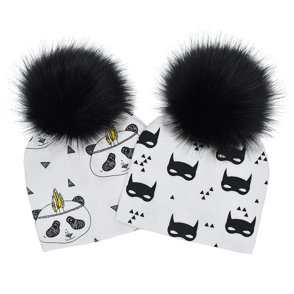 

Newborn Cap Hat Beanie Children Headwear Super Large Bobble Pom Winter Autumn Baby Knit For Kids From 0 To 1 Year Toddler Bonnet
