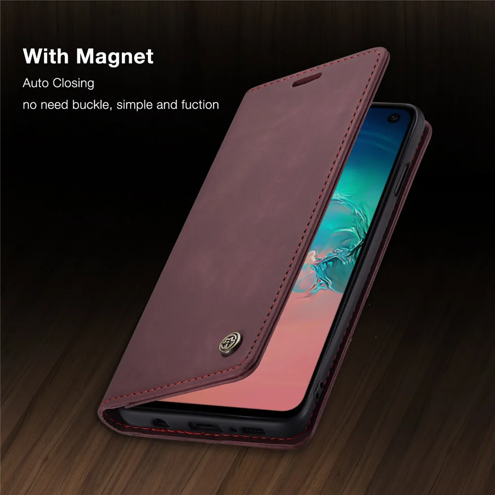 Чехол CaseMe для Samsung Galaxy S10 S10E S8 S9 Plus роскошный кожаный чехол с откидной крышкой