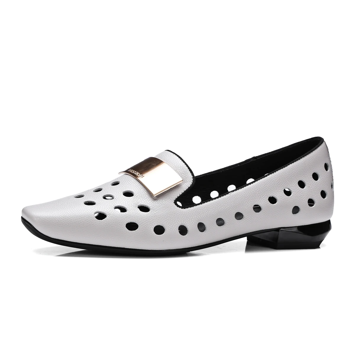 Туфли-лодочки женские с вырезами заостренный носок высокий каблук 3 см модные