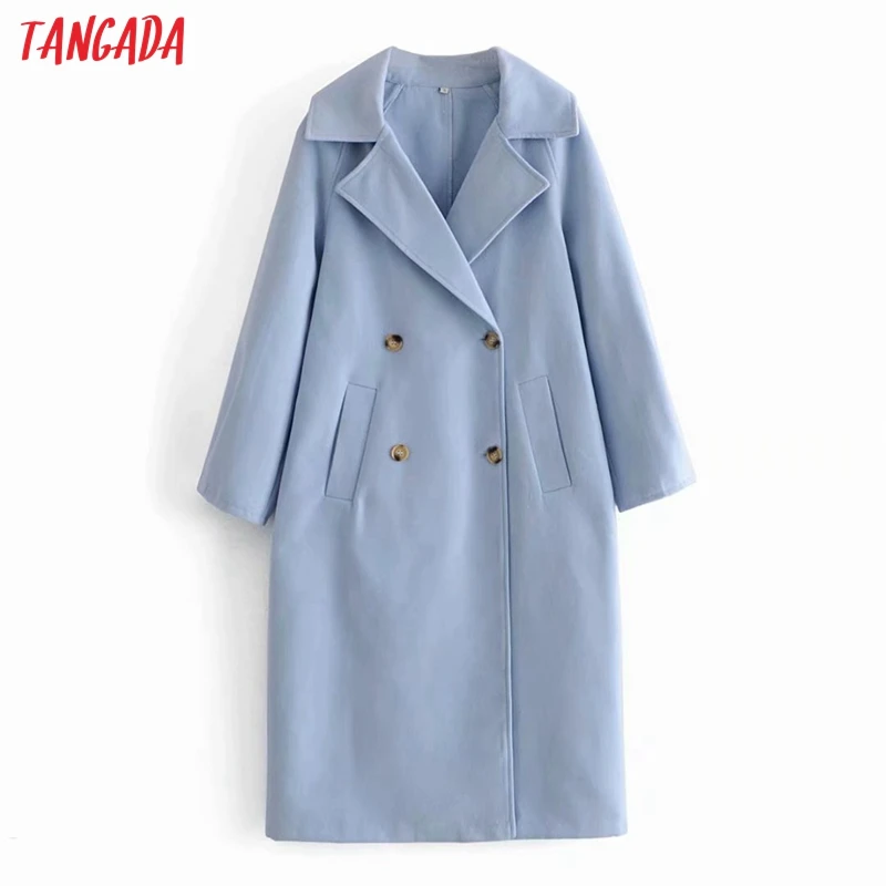 

Пальто шерстяное Длинное свободное с длинными рукавами и карманами, 3W69