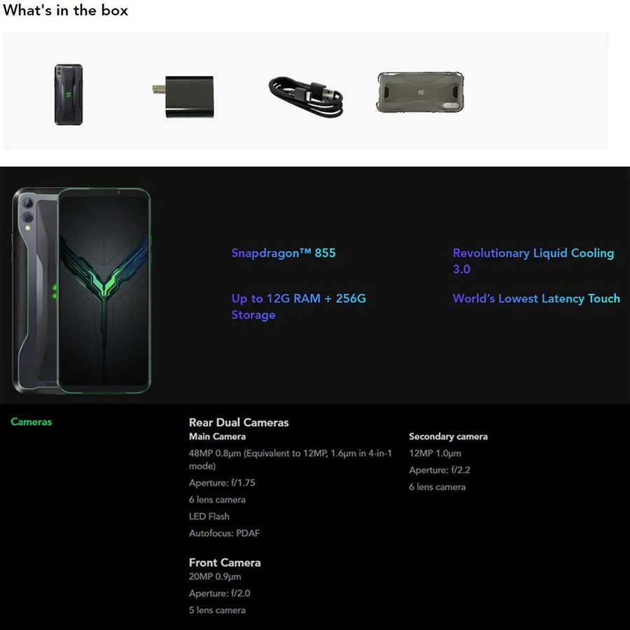 Игровой Смартфон Xiaomi Black Shark 2 глобальная версия 128 Гб ПЗУ 6 ГБ ОЗУ Snapdragon 855 экран 39