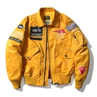 Куртка-бомбер MA1 Мужская демисезонная, бейсбольная Униформа ВВС с вышивкой, Повседневная Свободная верхняя одежда с защитой от ветра