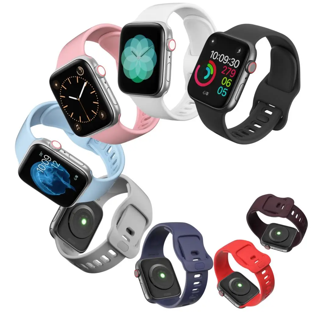 Силиконовый ремешок для Apple watch band 44 мм 40 мм Apple watch 5 4 3 2 1 iWatch band 38 мм 42 мм спортивный жидкий ремешок для часов браслет ремень