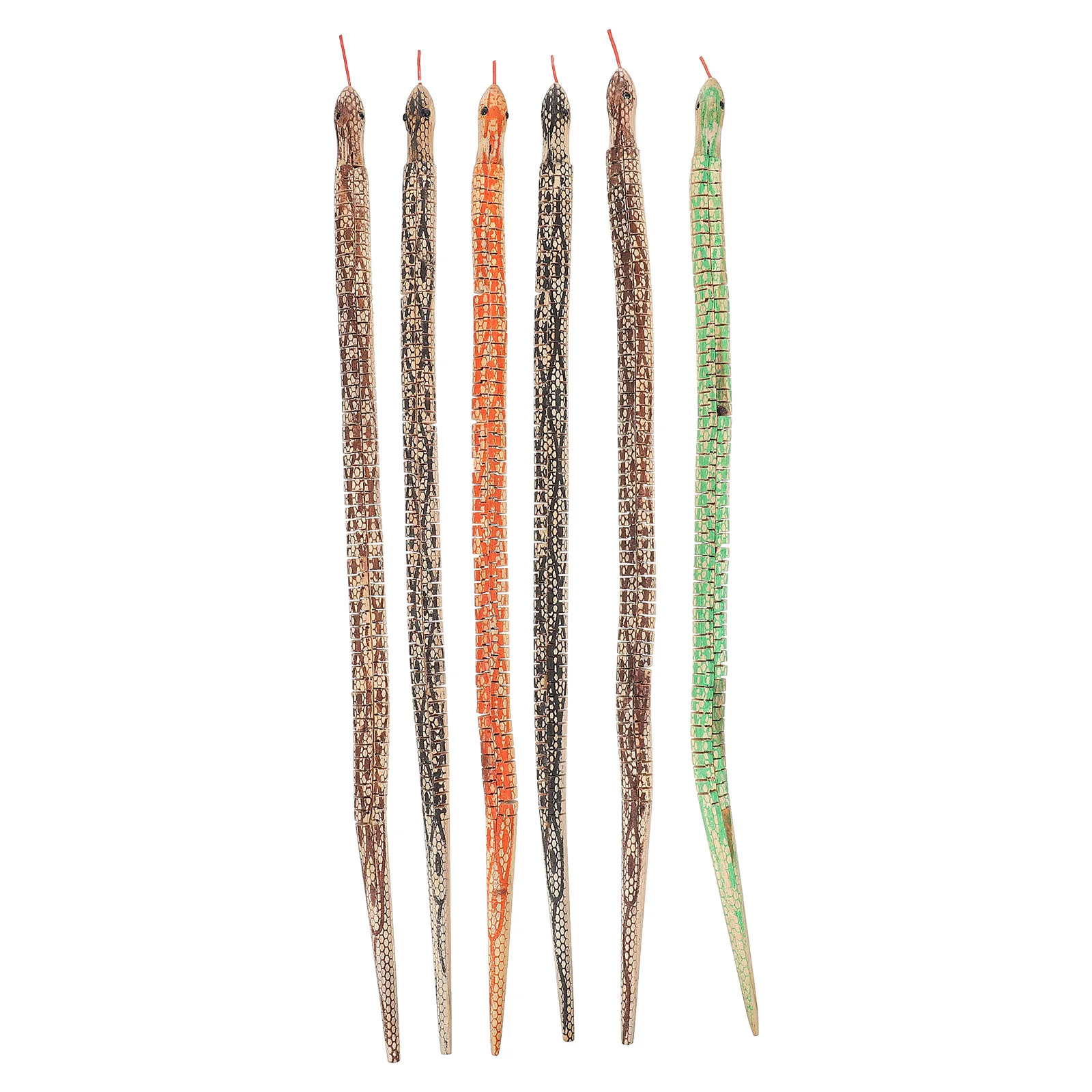 

6 шт., имитация деревянных змей, модель испуганных змей (случайный цвет)