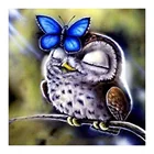Синяя бабочка Сова Cub Алмазная картина круглая полная дрель мультфильм животное Nouveaute DIY мозаика вышивка 5D вышитые крестом подарки