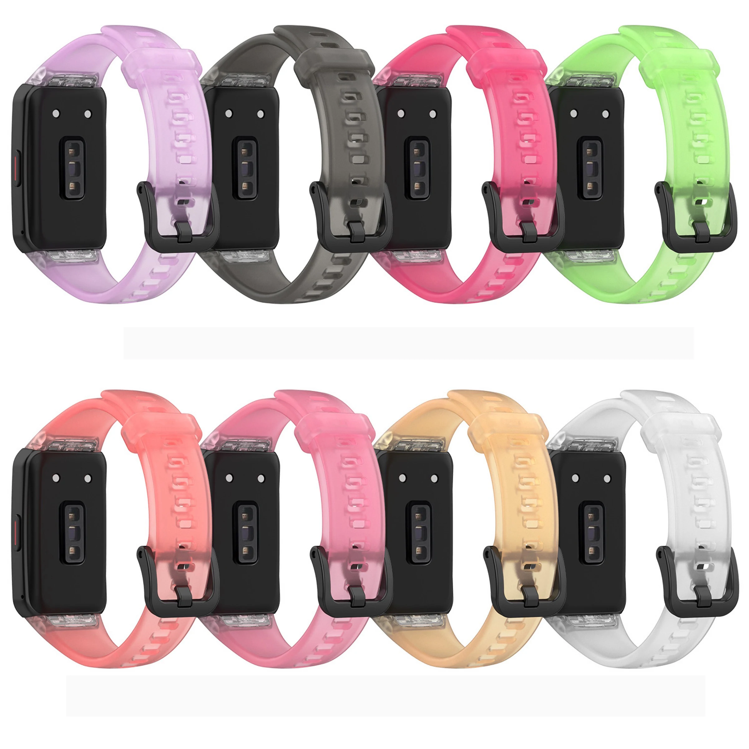 Прозрачный мягкий силиконовый ремешок на запястье для Huawei Band 6 honor Watch + 2 шт. 3D