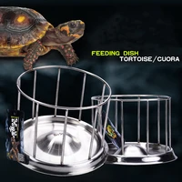 304 stainless steel tortoise turtle feeder pet supply semi water food dispenser bowl feeding tool reptile basin home water dish
