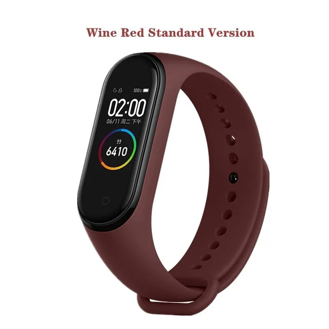 wine red Xiaomi mi Band 4, умный браслет 3, Bluetooth 5,0, браслет для фитнеса, Traker AMOLED, цветной сенсорный экран, mi Band 4, спортивный, Smartband 4 - Цвет: wine red