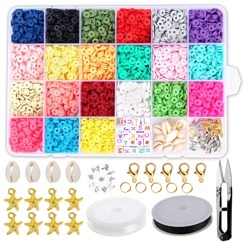 

Глиняные бусины разных цветов, плоские круглые полимерные бусины из глины с подвеской