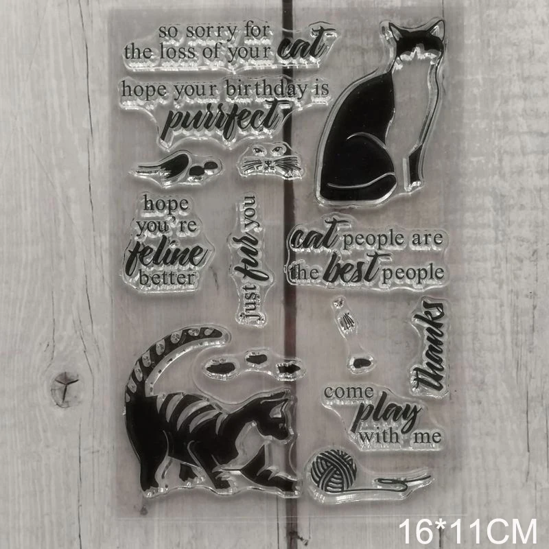 Бабочка кошка Сделай Сам прозрачные штампы новые 2019 Скрапбукинг резиновые