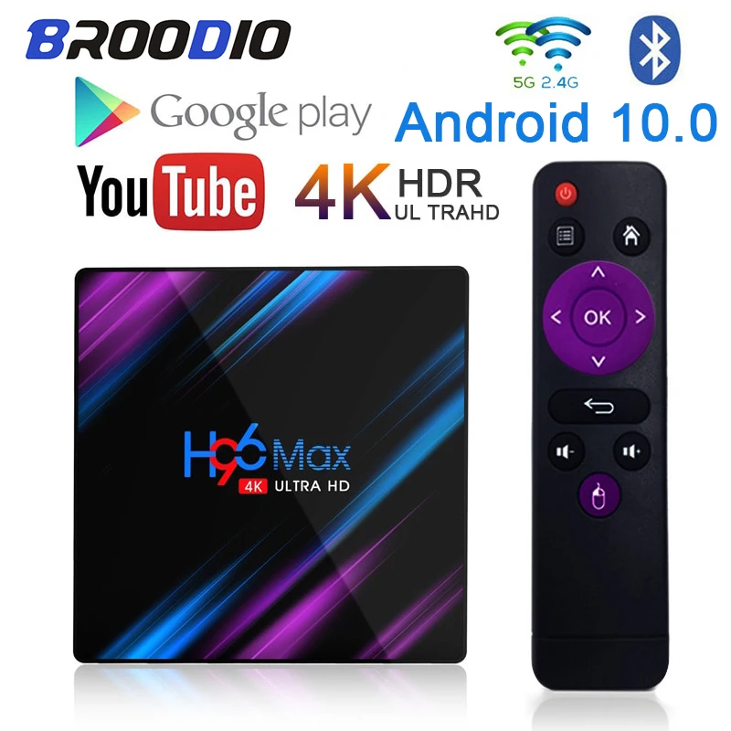 

2020 H96 MAX RK3318 Smart TV Box Android 10.0 4GB 32GB 64GB 4K Youtube Media player H96MAX TVBOX Android TV Set top box 2GB16GB