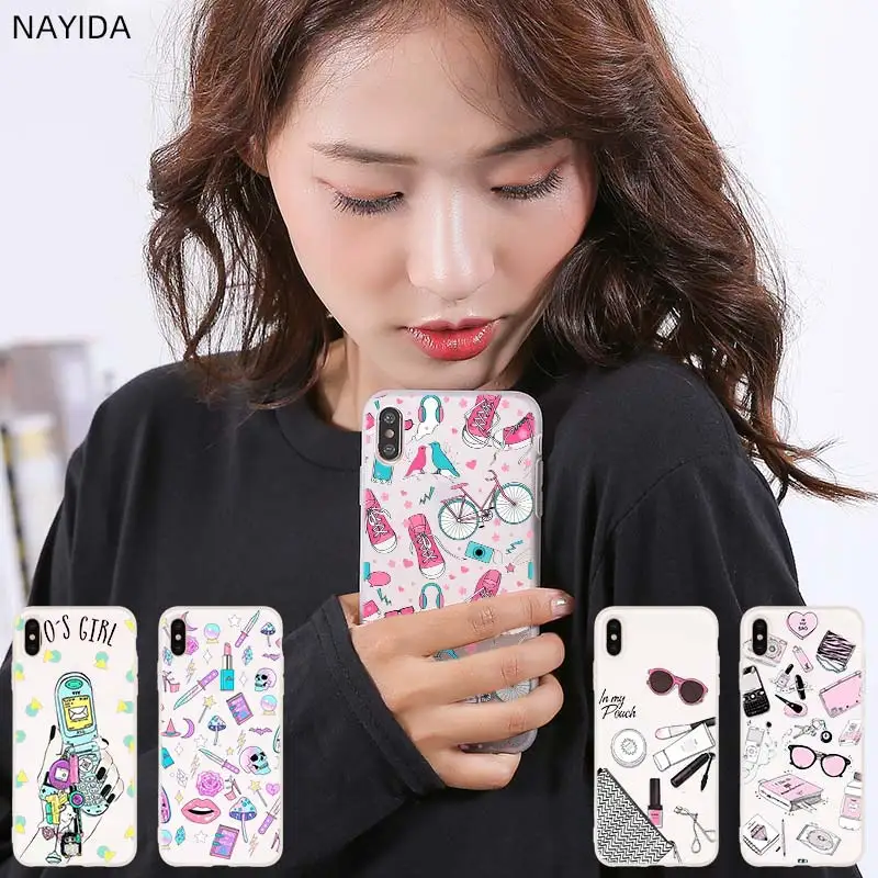 Мягкий силиконовый чехол для телефона iPhone 12 11 Pro XS Max XR X 8 7 6 Plus 5S SE S крышка Girly