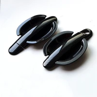12pcs for santanapolosagitartiguanyeti carbon fibre door handle cover trim wrist door bowl accessories stickers car styling