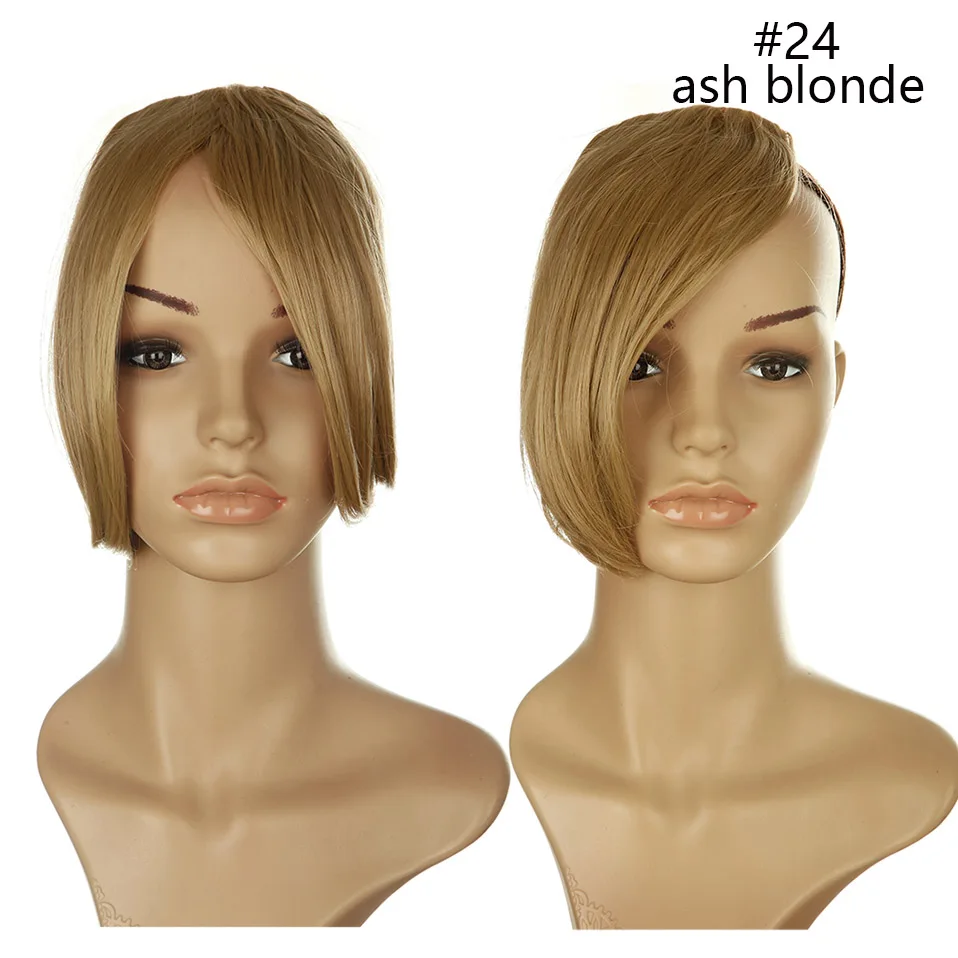 ash blonde SNOILITE, средняя часть, челка, имитация челок, волосы, синтетические, коричневые, черные, на заколках, для наращивания, челка, бахрома для женщин - Цвет: ash blonde
