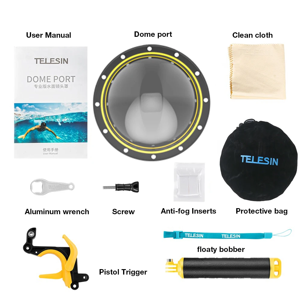 

Sports camera spherical water lens cover dome port waterproof case Diving shooting waterproof cover for Hero 9