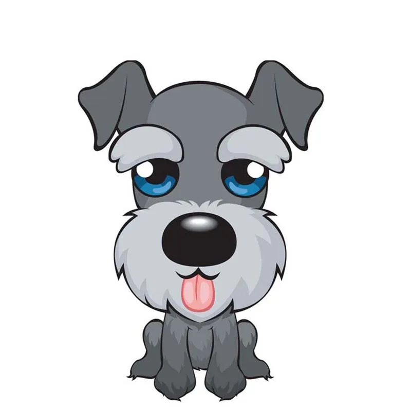 

Interesting Schnauzer Dog Animal Dazzle Color Car Stickers PVC High Quality Bumper Body Window Decorate Sunscreen Scratch Decals
