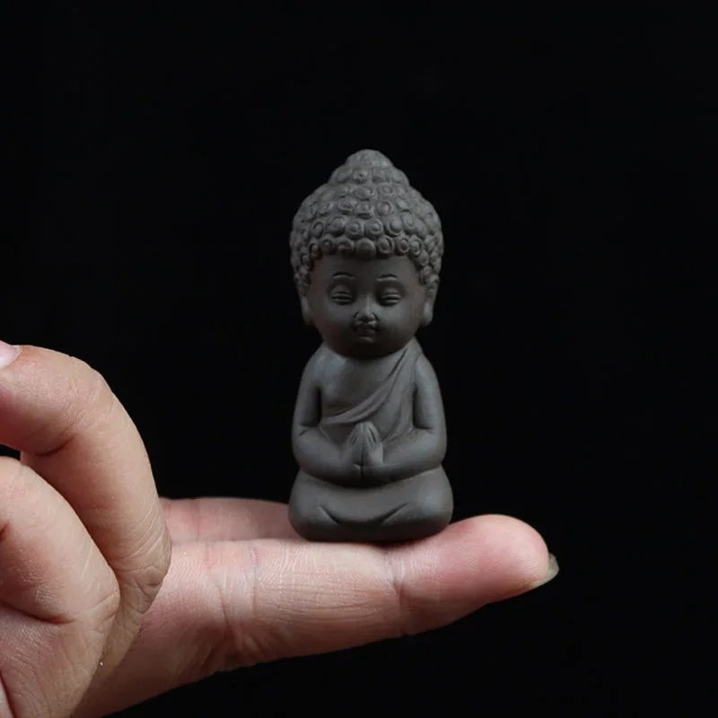 Chinese Little Ceramic Monk Figurine Buddha Statue Teahouse Ornament Car Decoration Lovely Home Decor Living Room | Дом и сад