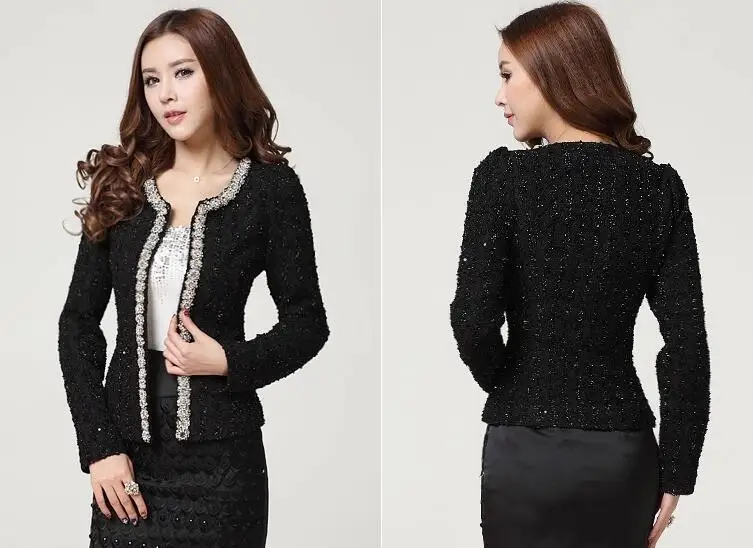 Chaquetas Mujer 2021 размера плюс черный белый цвет для женщин Осень зима кардиган с