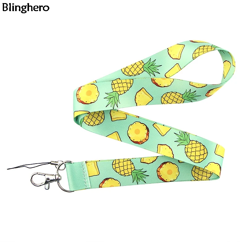 

Blinghero Pineapple Print Lanyard For keys Phone Cute ID Badge Holder Fruit Print Neck Strap Hang Ropes Fashion Accessory BH0337