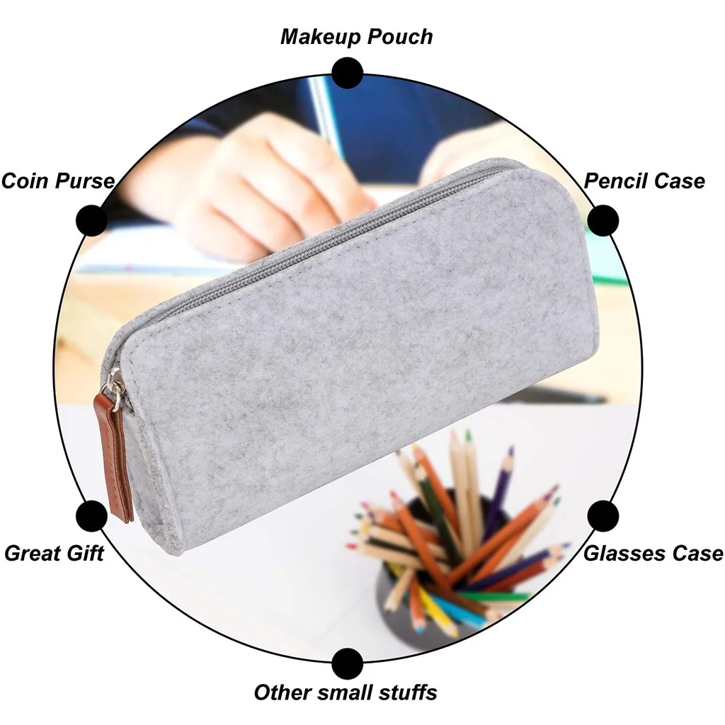 Многофункциональный плоский чехол для ручки кошелек на молнии однотонная