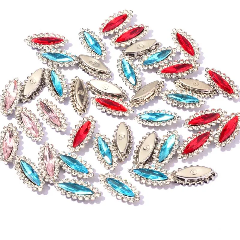 Стразы из хрустального стекла s-образные с плоским основанием пришивные стразы