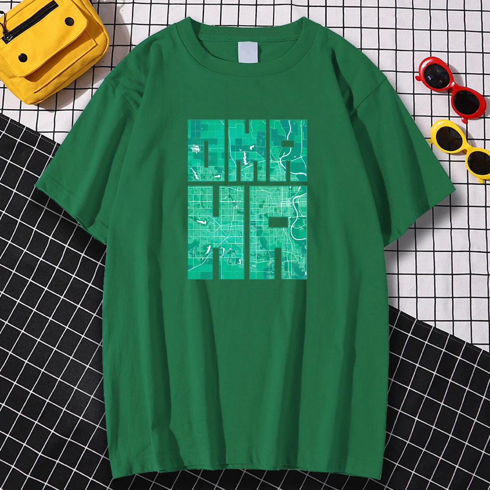 

Футболка Omaha женская с принтом карты города США, модный пикантный Повседневный Топ свободного покроя, дышащая майка с принтом, на лето