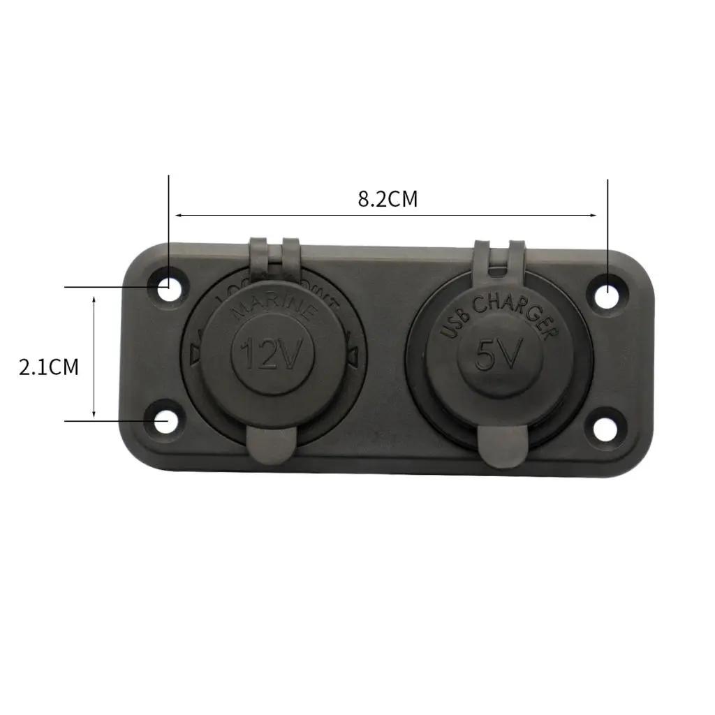 

Marine Boat Cigarette Lighter Socket Car Dual USB Power Outlet Panel with Fuses