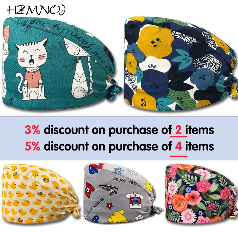 

Модная Высококачественная Хлопковая шапочка для женщин, влагопоглощающая эластичная шапочка для ухода за домашними животными, регулируем...