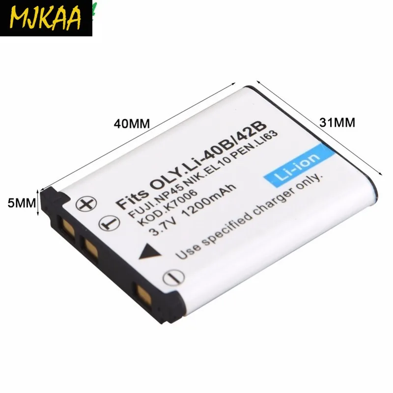 2 шт. 3 7 V 1.2Ah Li-40B Li-42B Li 40B 42B Li40B аккумуляторная батарея для камеры Olympus Leise D-Li63 Fuji NP45