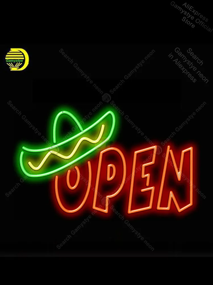Открытый со шляпой неоновый светильник стеклянной трубкой неоновая лампа Декор