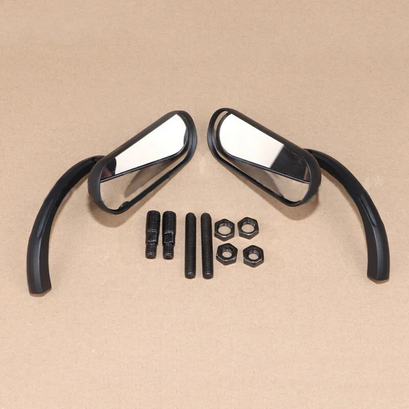1 пара черных левых + правых овальных мини зеркал Резьбовые болты для Harley Sportster Dyna