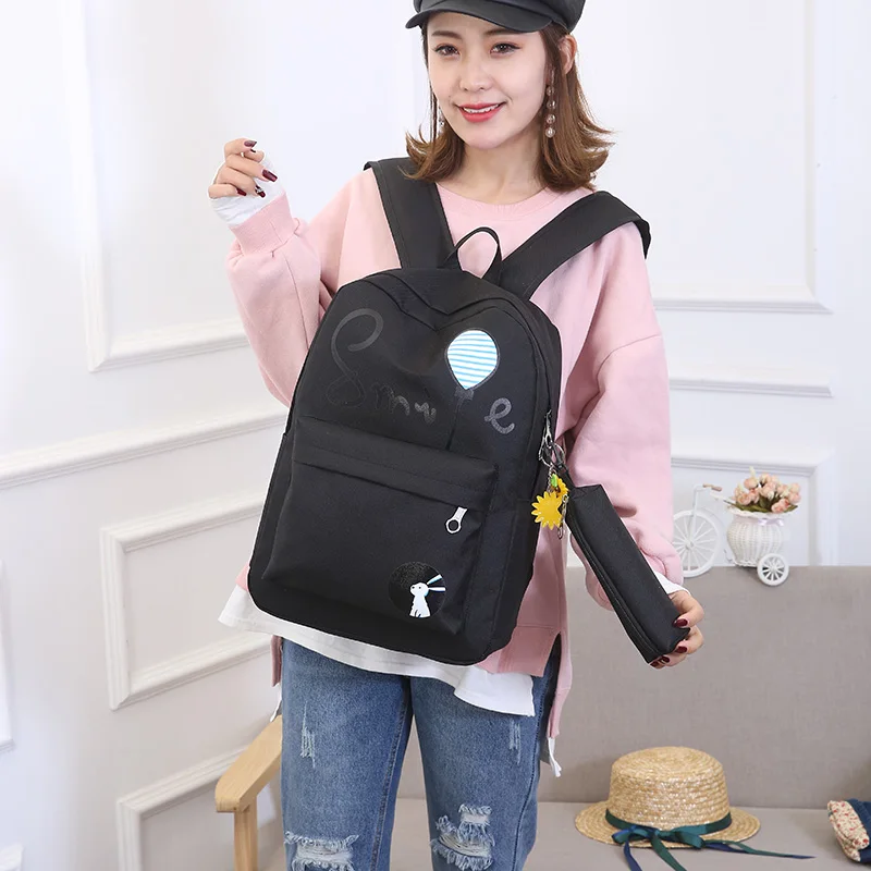 Модные новые женские нейлоновые рюкзаки 4 шт./компл. школьные сумки для девочек и