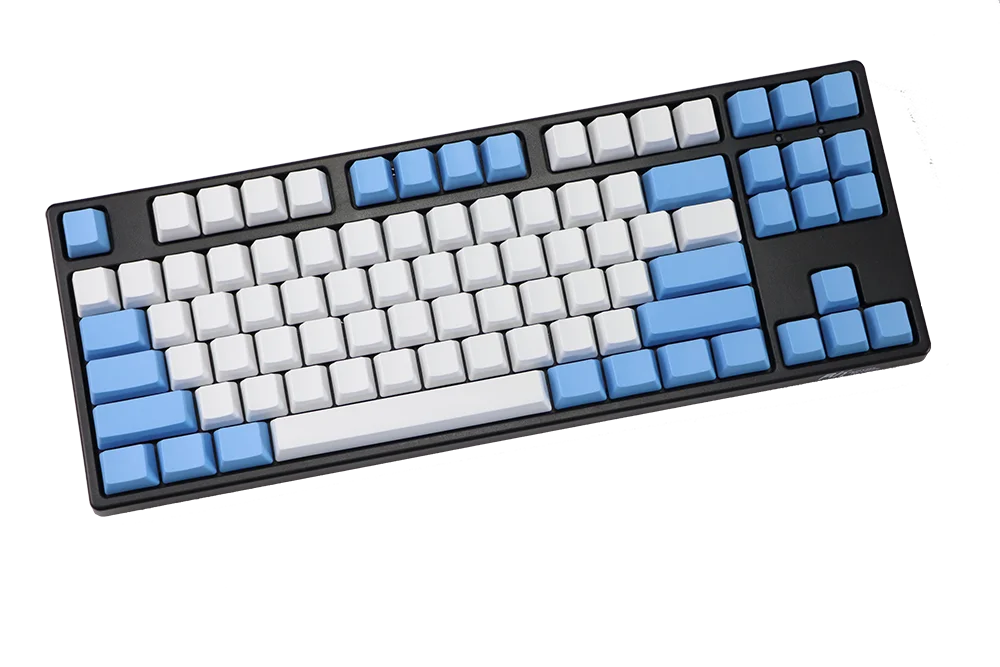 Пустые 87 ключей ANSI ISO раскладка толстые PBT Keycap Белый Синий капли цвета соответствующие брелки OEM