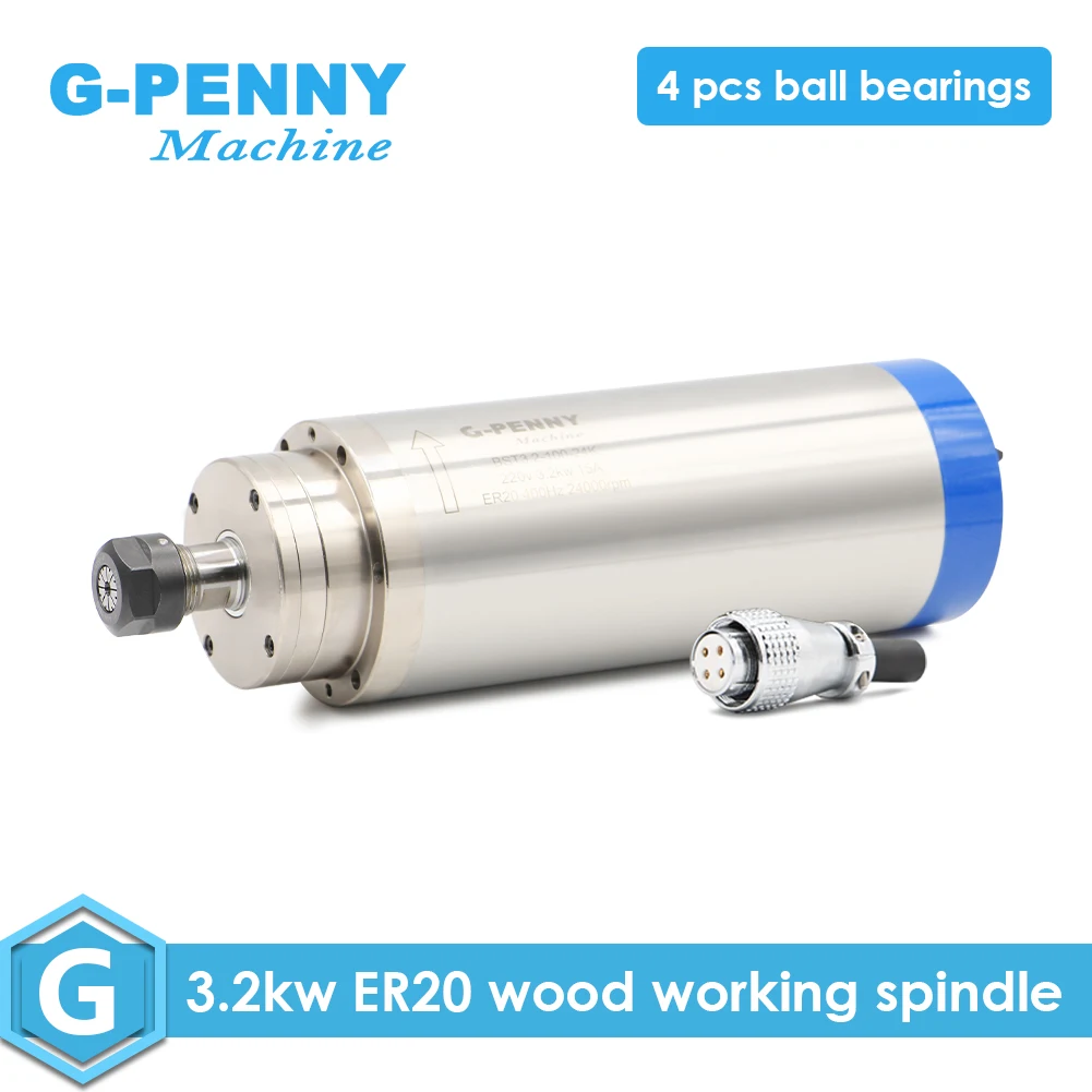 Шпиндель с водяным охлаждением 24000 кВт ER20 4 шт. подшипников 400 об/мин 100 Гц диаметр =