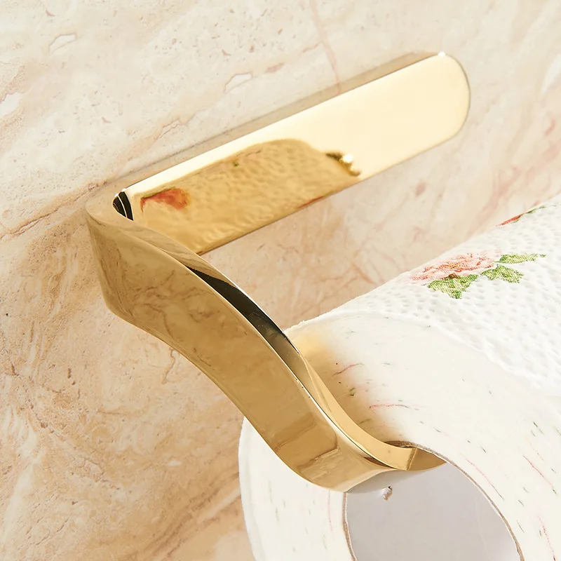 Gold Toilet Paper Holder Bathroom Roll Accessories Simple Design | Обустройство дома