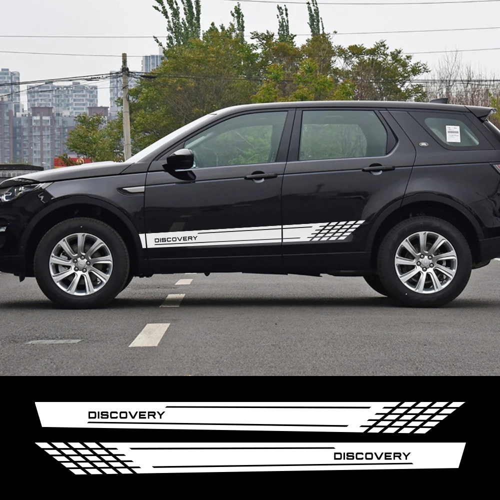 2 шт. автомобильный боковой двери юбка в полоску наклейки для Land Rover Discovery 3 4 авто