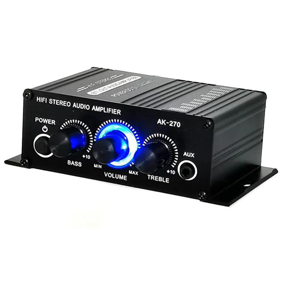 AK270 усилитель мощности аудио караоке Домашний кинотеатр 2 канала HIFI Поддержка FM AUX