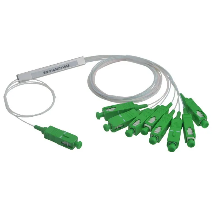 30 PCS/Lot PLC Optical Splitter SC APC 1X8 FTTH Fiber Optic Splitter FBT Optical Coupler Single Mode Steel Pipe Free Shipping