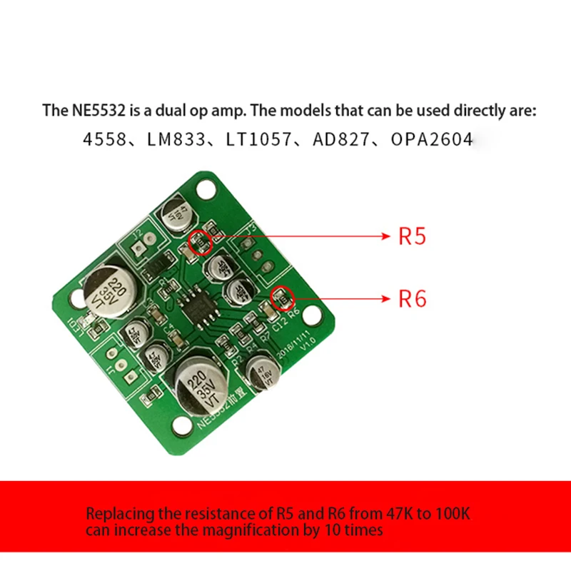 NE5532 OP Preamp Board Mini HIFI Amplifier Preamplifier Dual Channel Stereo DC 6-30V A10-003 | Электроника
