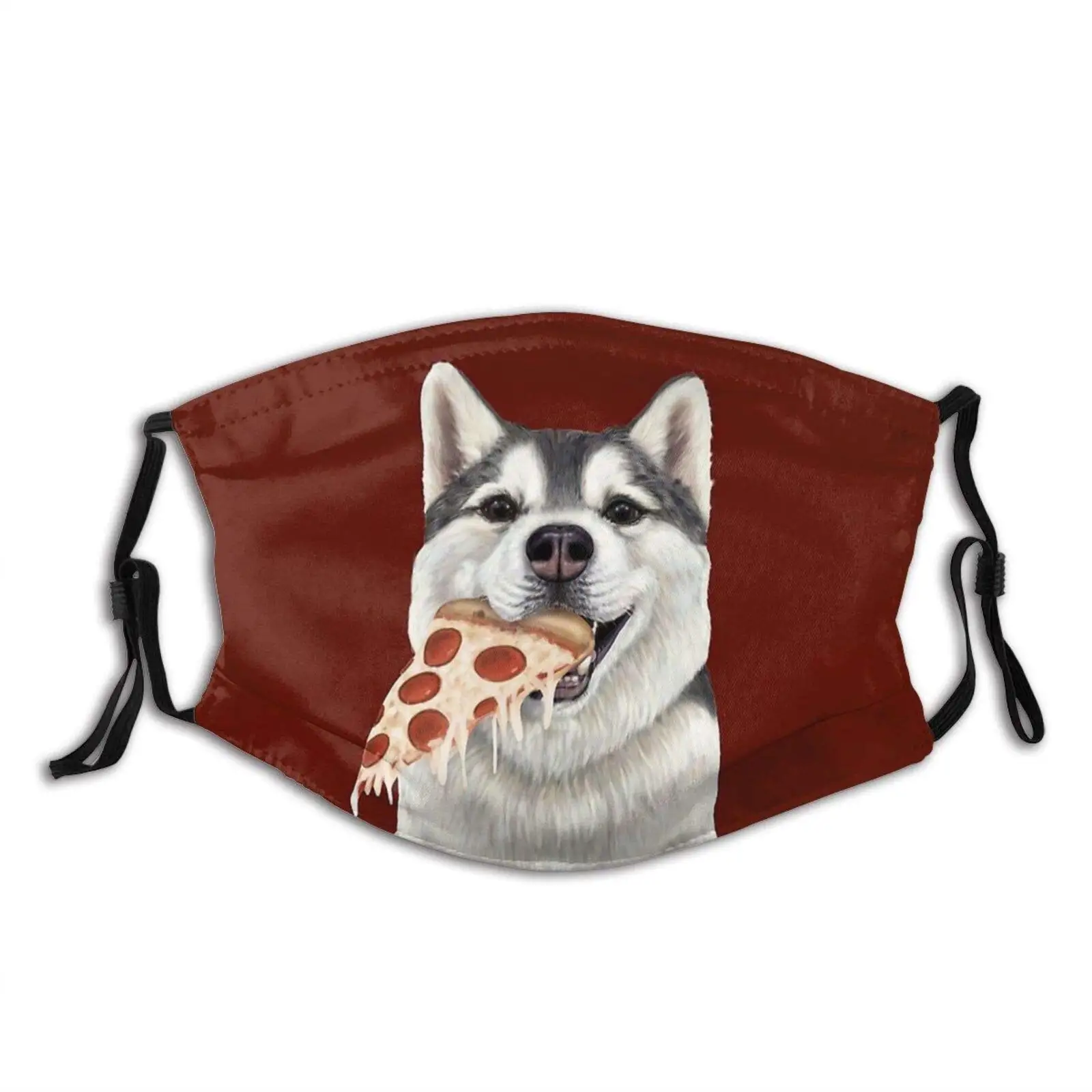 

Маска для лица Little Husky с пиццей, модный пылезащитный шарф, дышащая многоразовая Регулируемая моющаяся бандана